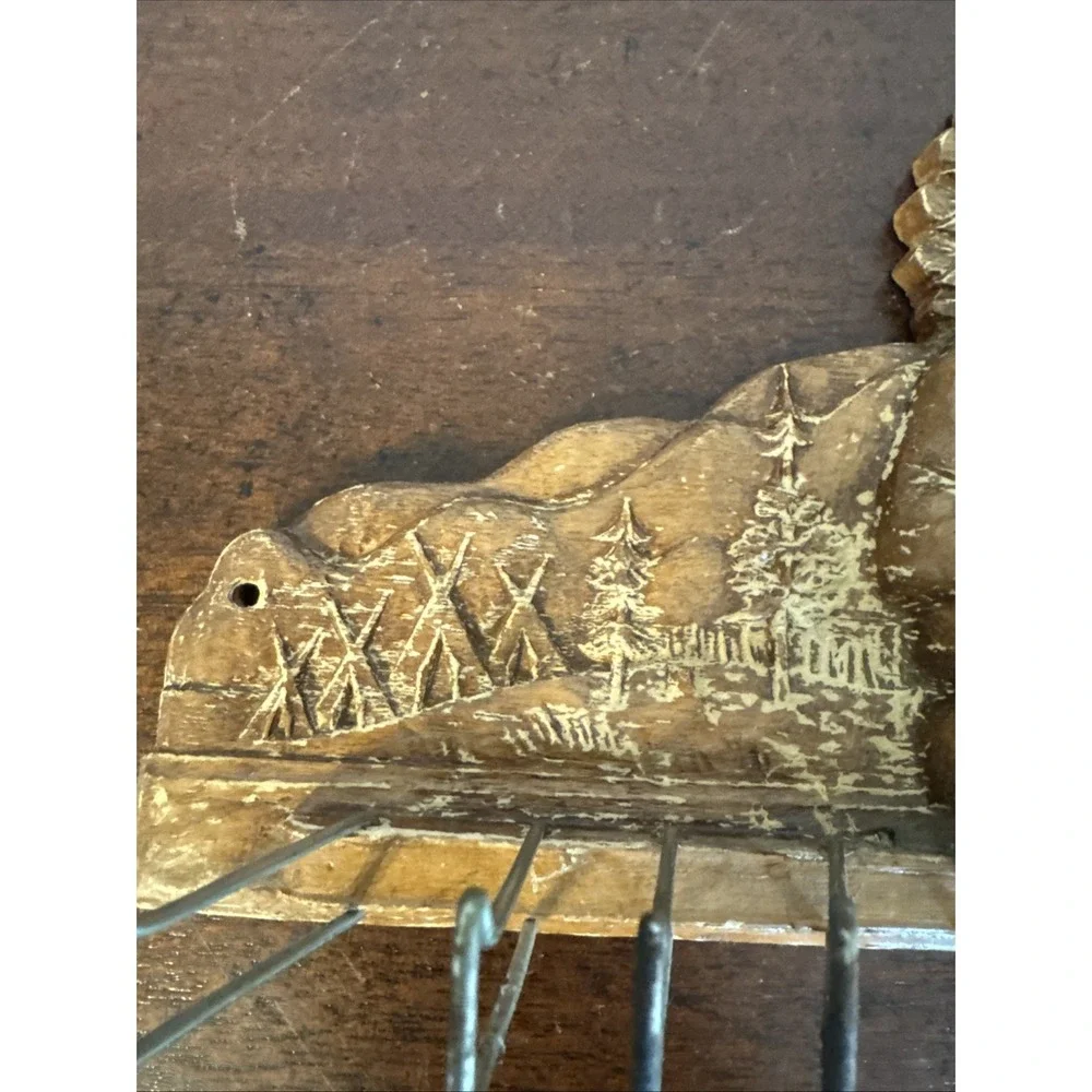 Vintage Niagra Falls Native American Smoking Pipe Tie Hanger Jewelry Storage Org
